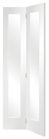 Pattern 10 White Bi-fold Door with Clear Glass